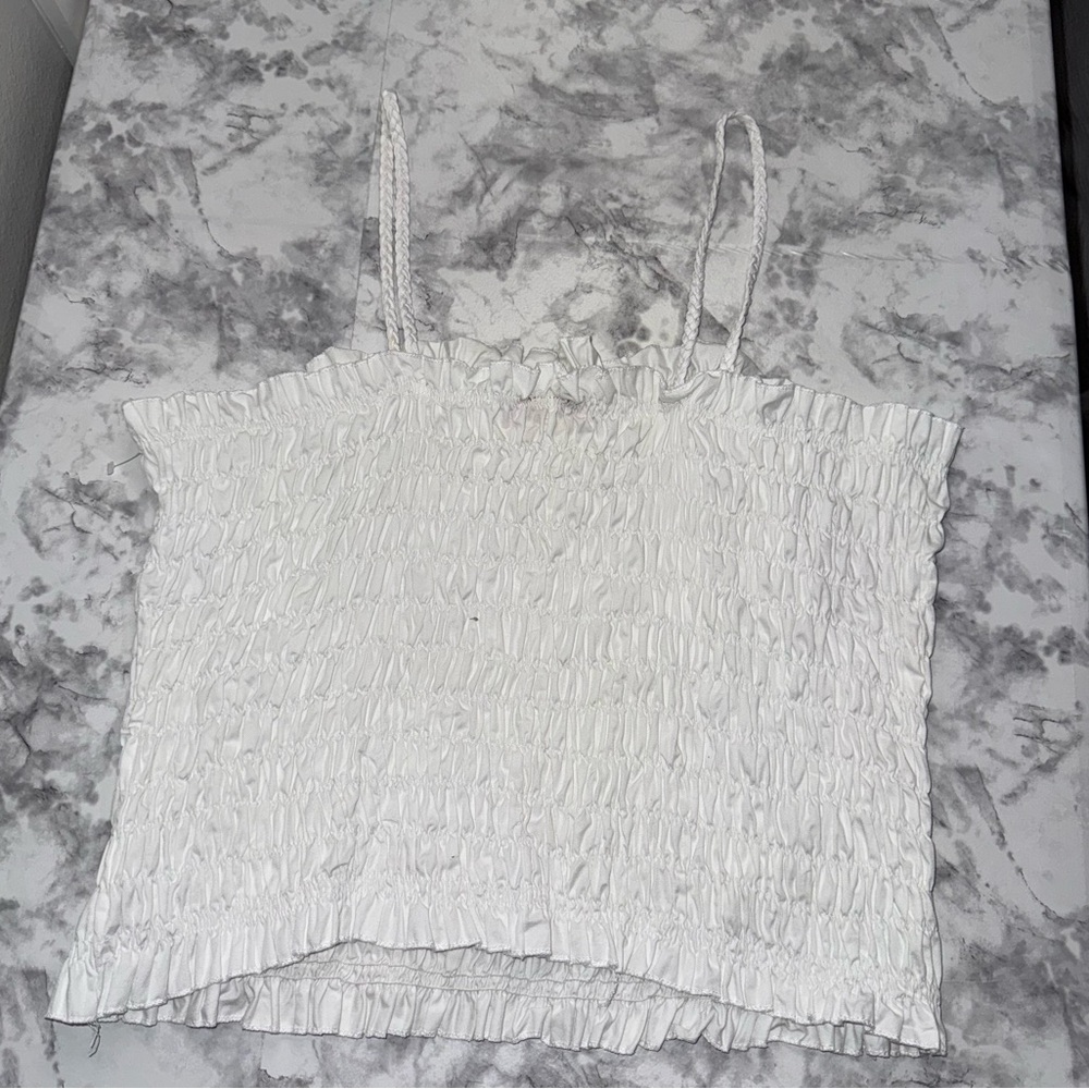Giovanni USA White Smocked Sleeveless Camisole XXL